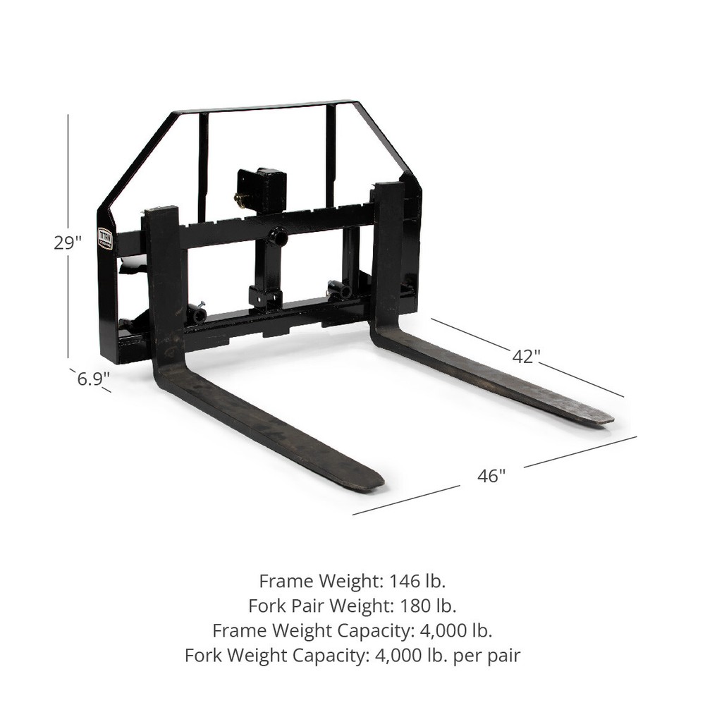 Titan Attachments 42-in Pallet Fork Hay Frame Attachment with Rack