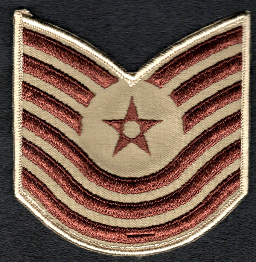 USAF patch (circa 1991-92) Desert Storm Master Sergeant chevron