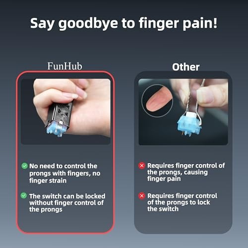 Translucent 2-in-1 Switch Puller Keycap Puller for Hot-Swappable Black