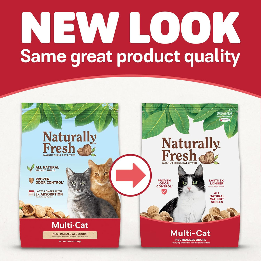 Cat Litter Made from Walnut Shells, Unscented, Multi-Cat, Upcycled, Low Dust, Su