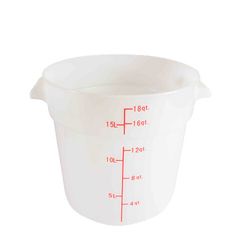 Thunder Group PLRFT318PP 18 Quart Round Food Storage Container - White