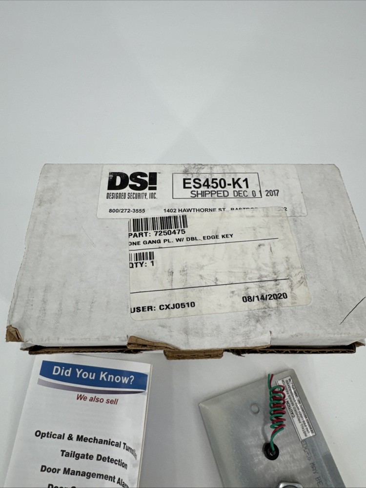 NEW!! DSi Remote Switch Control Double Edge Key - Designed Security Inc ES450-K1