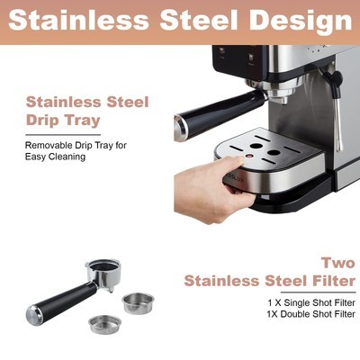 Espresso Machine 20 Bar Dual Boiler Coffee Maker With Touch Control