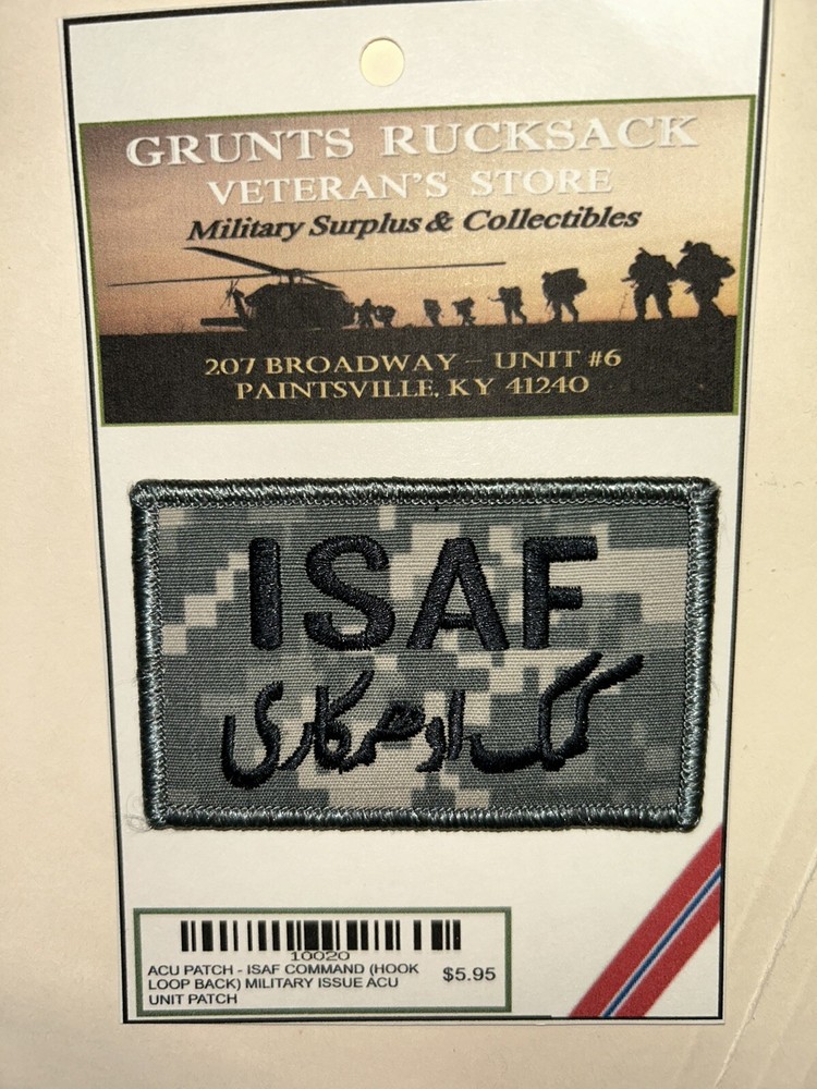 U.S. ARMY I.S.A.F. COMMAND (AFGHANISTAN) / ACU UNIT PATCH [HOOK/LOOP REVERSE]