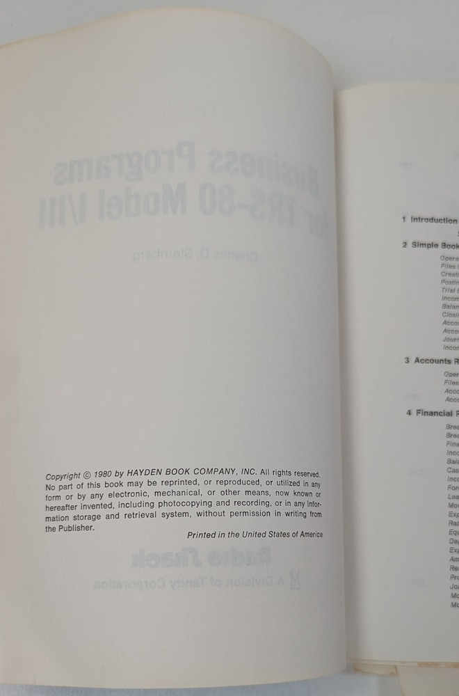Business Programs for TRS-80 Model I/III And Getting Started With TRS-80 Basic