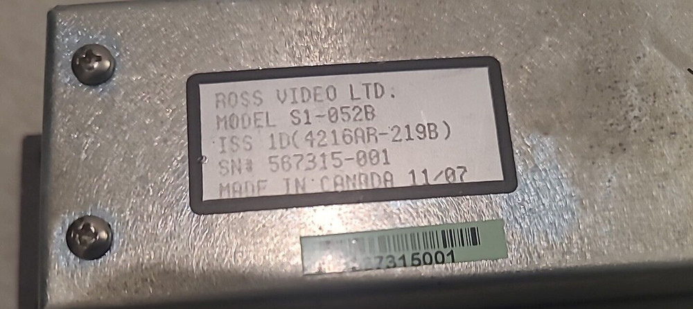 ROSS AUX CONTROL PANEL S1-052B