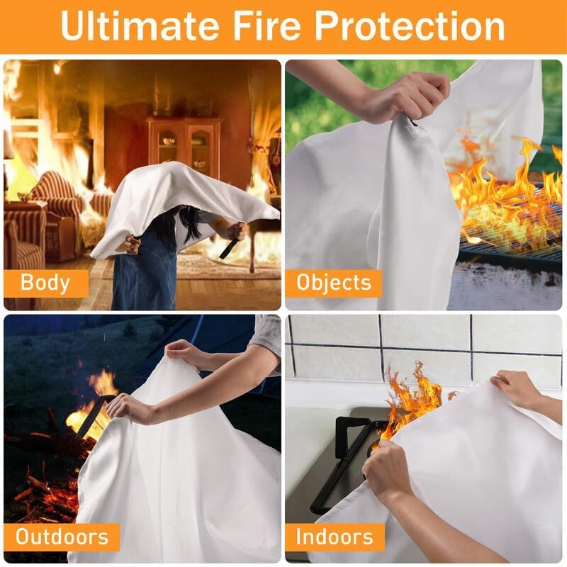 Fire Blanket, Emergency Fire Suppression Blanket for Home and Kitchen, Prepared