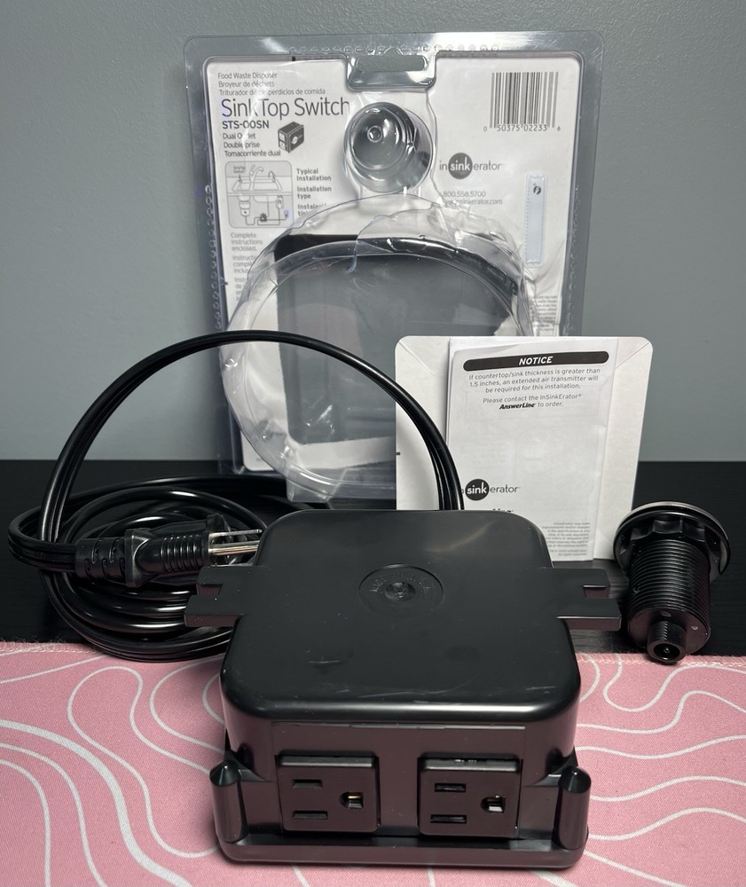 InSinkErator STS-OOSN SinkTop Switch Satin Nickel Button Dual Outlet
