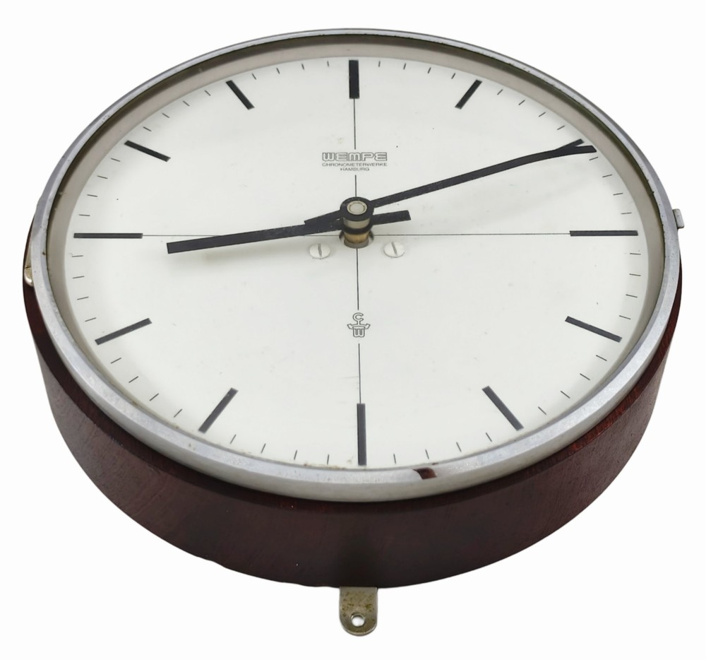 Wempe Ship's Analog Clock Highest Quality Range Chronometerwer Multiuse 12/24VDC