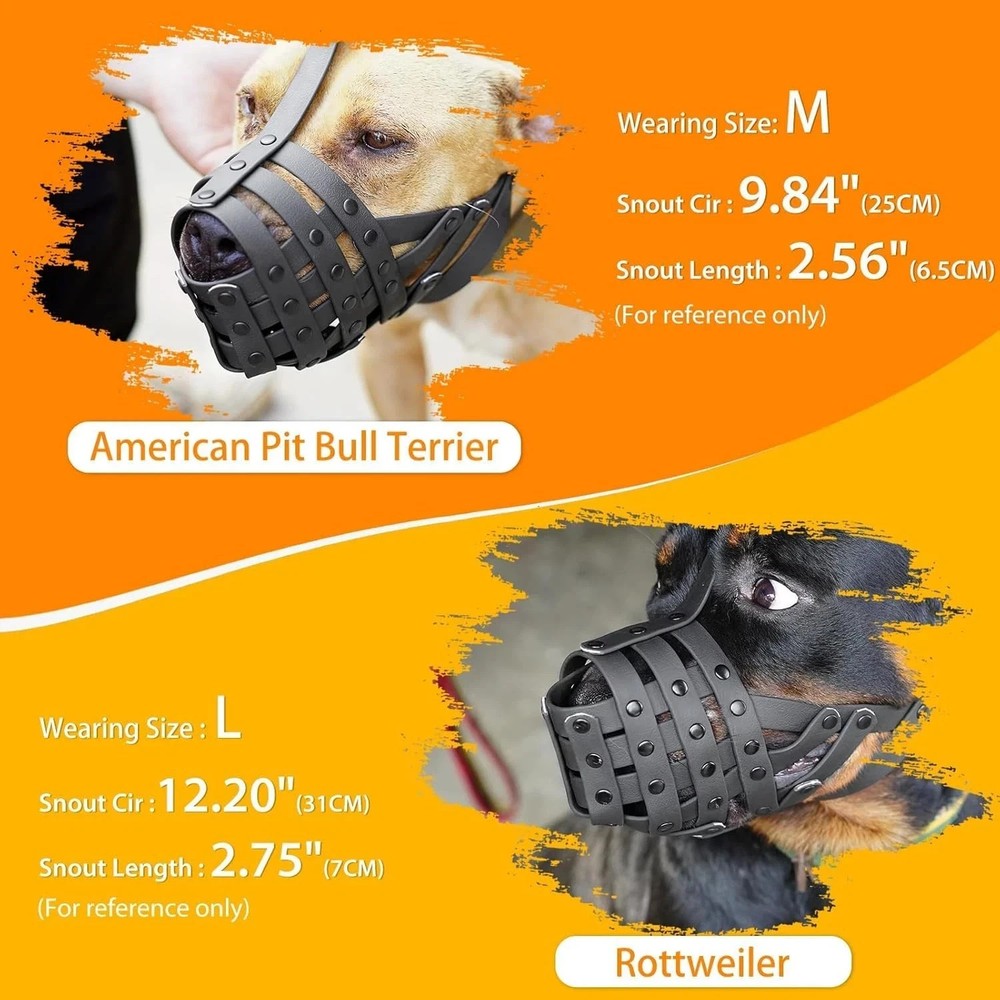 Pitbull Muzzle for Large Medium Sized Dogs to Prevent Biting Scavenging, Basket