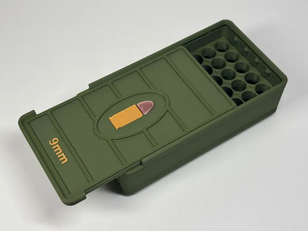 Stackable Ammo Storage Box 9mm Luger 50 Rounds