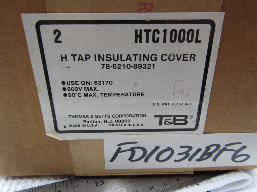 Thomas & Betts HT1000C-L Polypropylene H-Tap Insulating Covers 63170 1-Pair