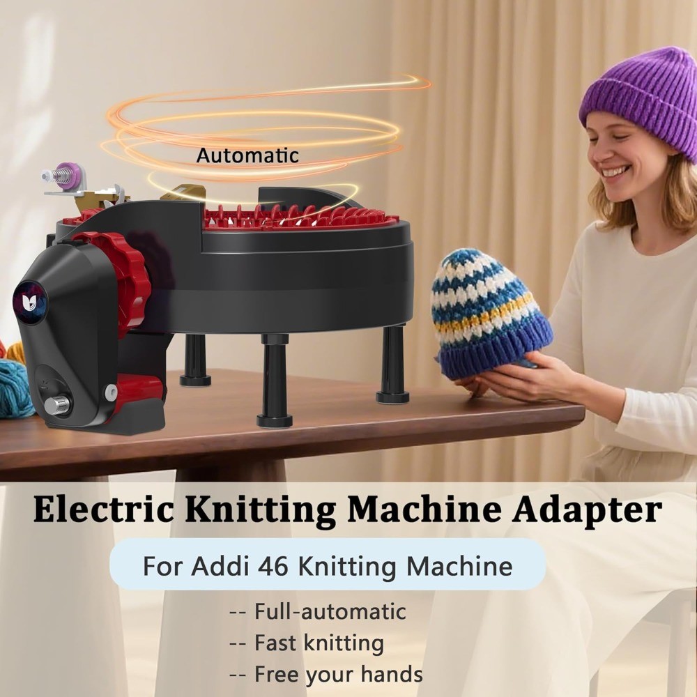 Automatic Electric Knitting Machine Adapter for Addi 46 Needles Crochet Tool