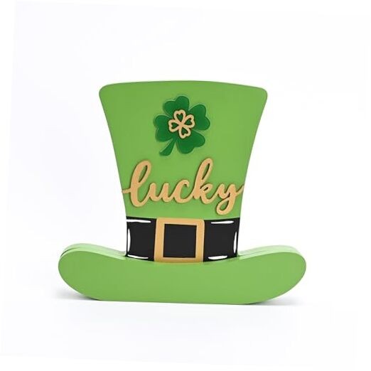 St Patrick's Day Decorations for Table, Wooden St Patrick's Day Hat Medium