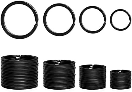 40 Pack Black Metal Key Rings Split Keychains