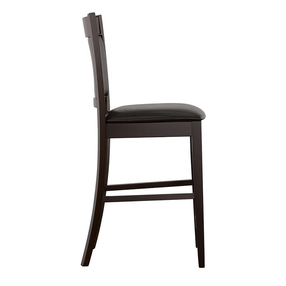 Black and Espresso Upholstered Counter Height Stools