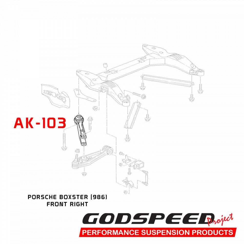 Godspeed Adjustable Caster Front Control Arms Spherical Bearings for 986 Boxs...