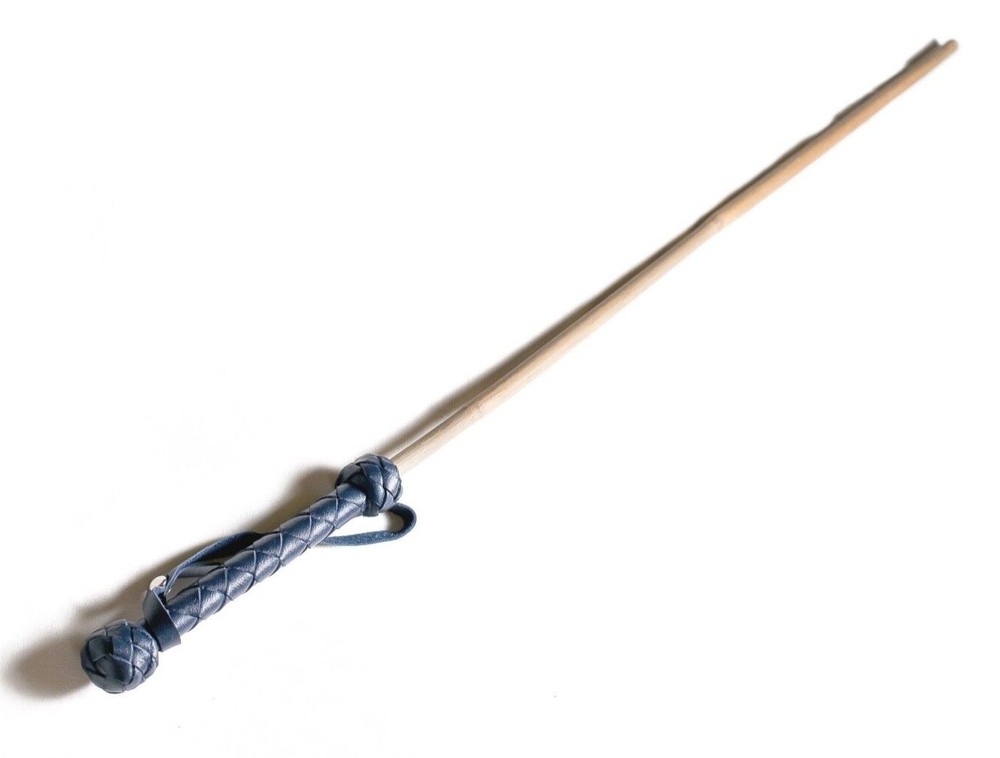 Bamboo Cane with Leather Handle for BDSM Total Length 73cm