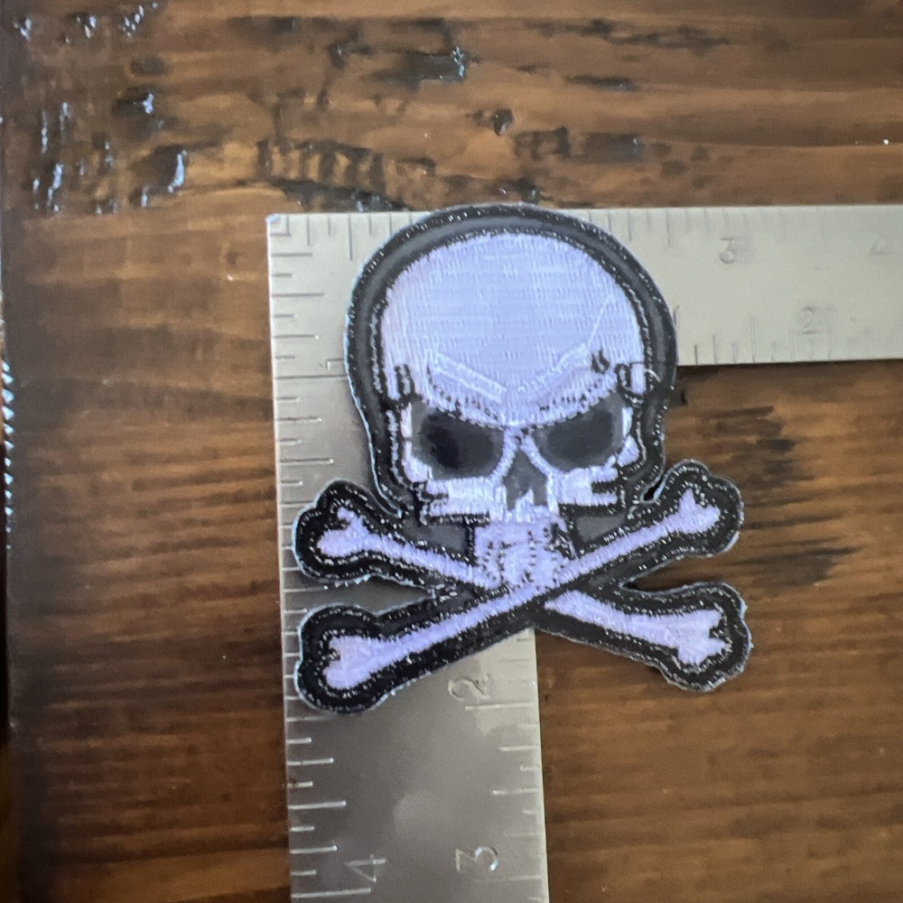 Skull And Crossbones Black & White 3” Patch
