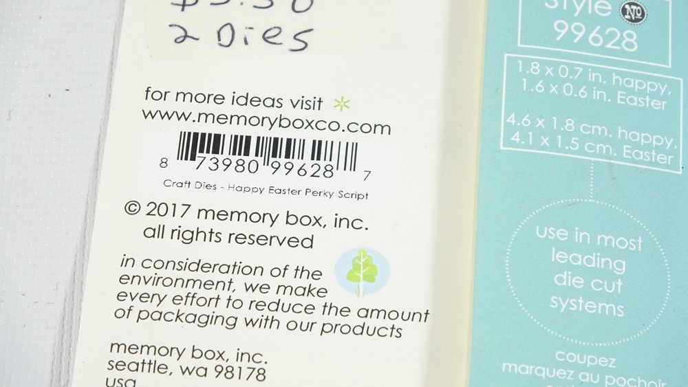 2017 Memory Box Craft Steel Die Happy Easter Perky Script 99628