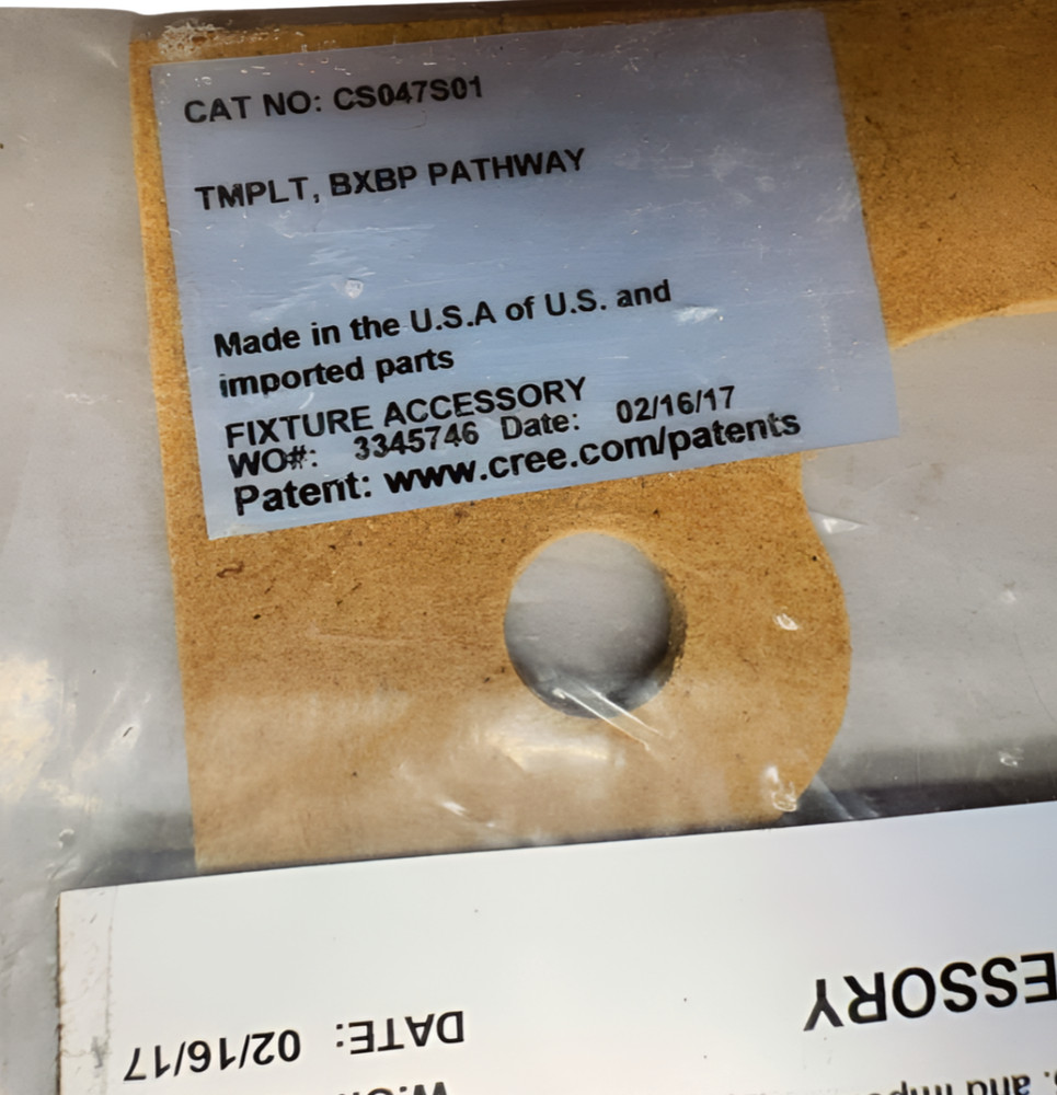 Cree CS047S01 Fixture Accessory, TMPL, BXBP, Template Pathway