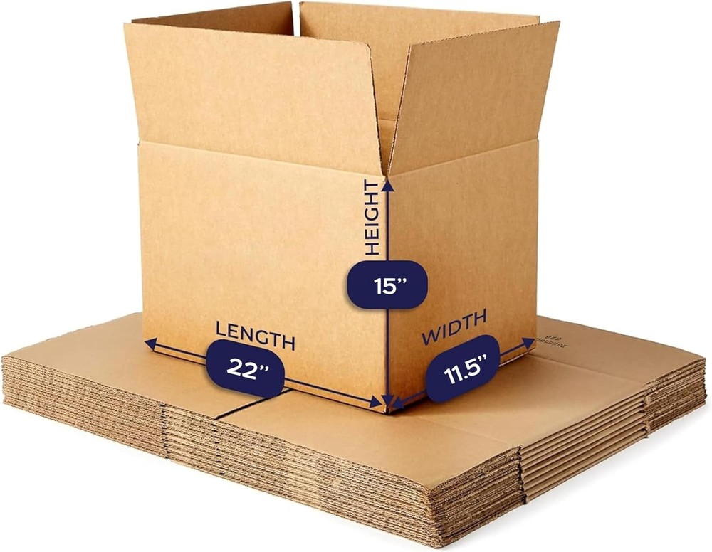 Sturdy Cardboard Moving Boxes - Strong Packing, Shipping & Storage - Medium Size