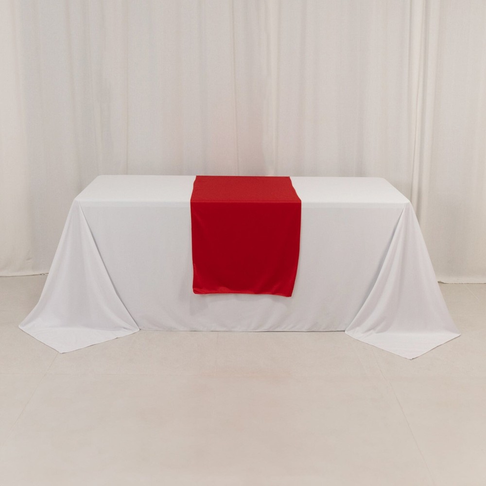 24" x 72" RED Premium Scuba Polyester Wide Table Runner Wedding Party Tabletop