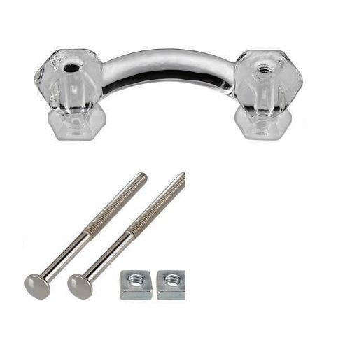 3" Antique Glass Pull Milk Green