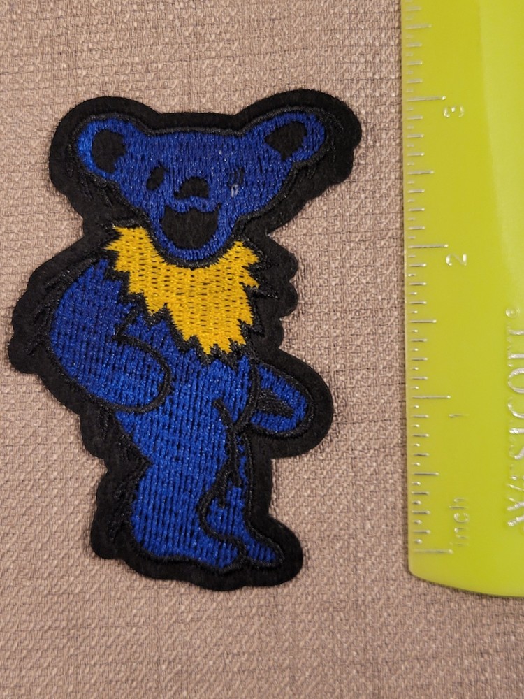 Grateful Dead Dancing Blue Bear Iron-On Patch 3 Inch