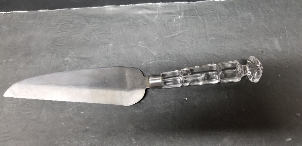 GODINGER CRYSTAL GLASS CAKE PIE SERVER KNIFE 11 3/4"