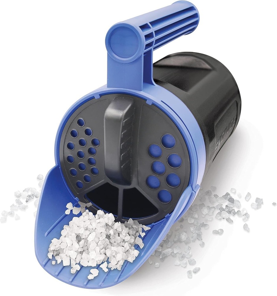 Adjustable Dial Handheld Spreader for Ice Melt & Grass Seed - 5 lbs, Blue/Black