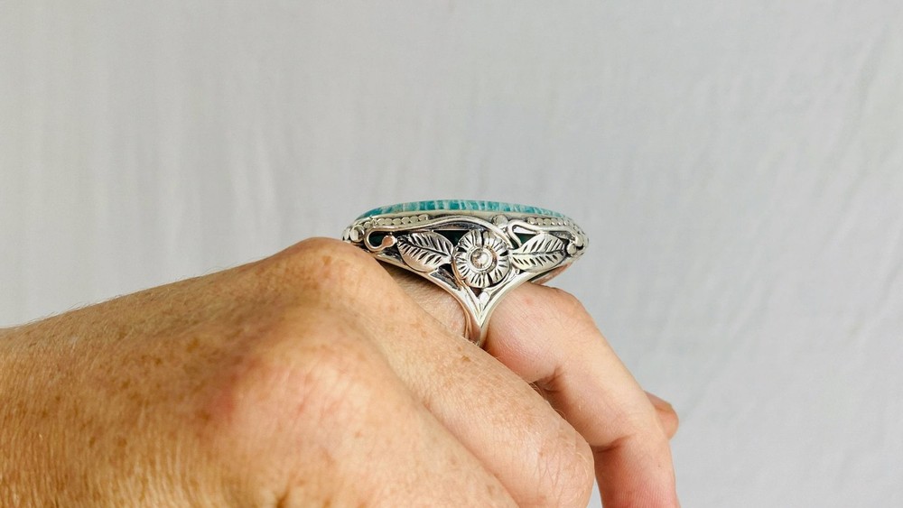Amazonite Botanicals Ring. Gorgeous. Size 7. 0165