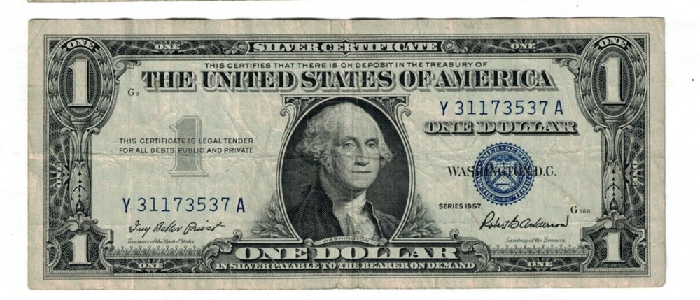 🇺🇸🇺🇸🇺🇸1957 $1 ONE DOLLAR BLUE SEAL NOTE🇺🇸🇺🇸🇺🇸