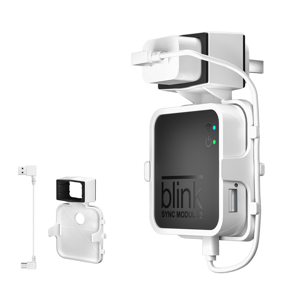Outlet Wall Mount Stand & Cable for Blink Sync Module 2 Holder Hanger