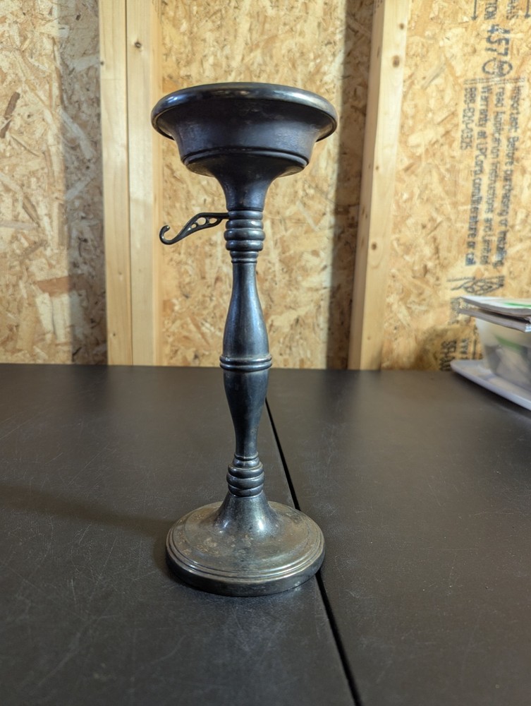 Vintage Godinger Silver plate Candlestick With Hook And Snuffer 9.75”