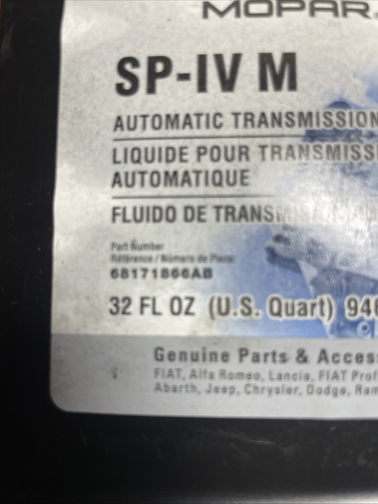 Automatic Transmission Fluid-Sport, VIN: B Mopar 68171866AB