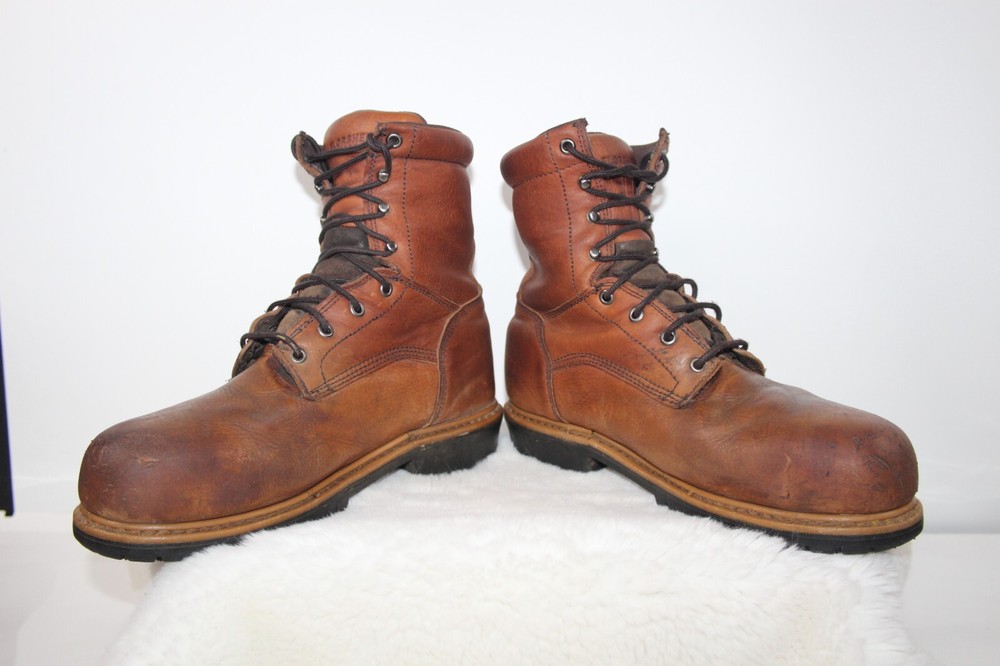 Florsheim 9" Brown Waterproof Electrical Hazard Logger Work Boot 9.5D Safety Toe