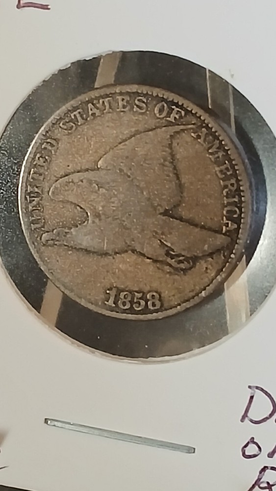 1858 Flying Eagle Cent LARGE Letter L/L