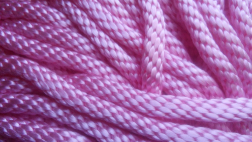 1/2" x 100 ft. Solid Braid MFP Rope Hank. Light Pink. Made in USA