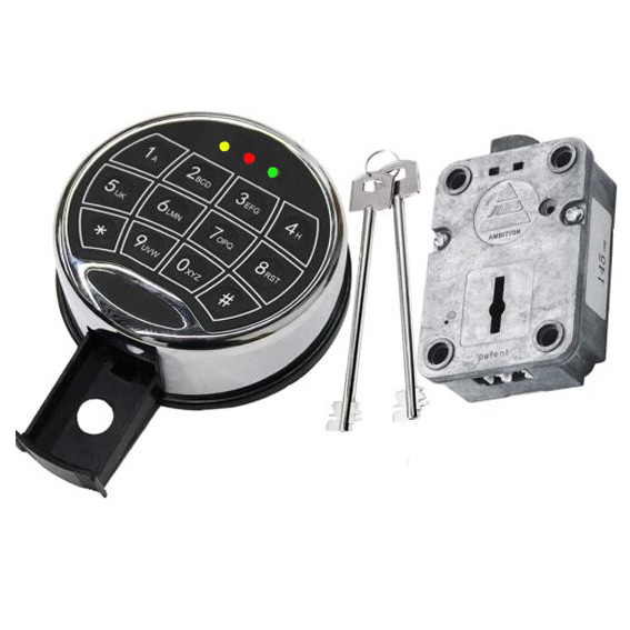 Ambition Electronic Safe Lock Replacement Right Hand Swing Bolt Lock 2Master Key