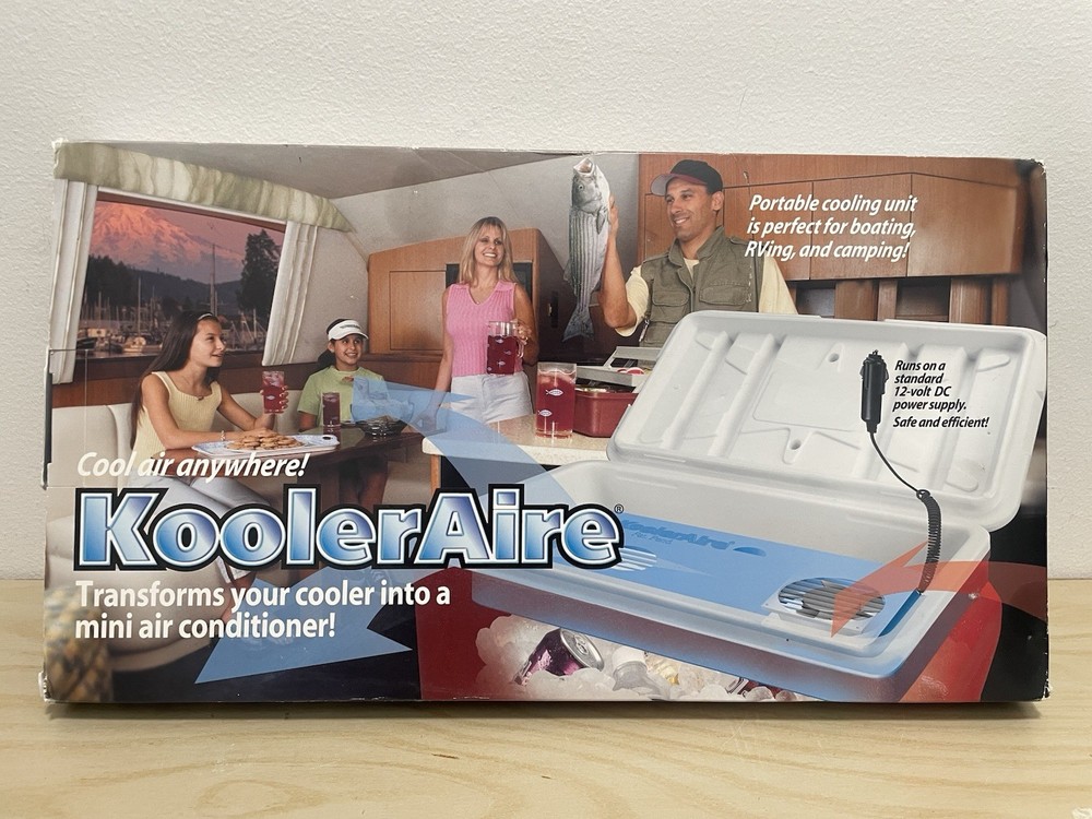 KoolerAire Portable Cooler Air Conditioner, 12 Volt DC Plug, New Open Box