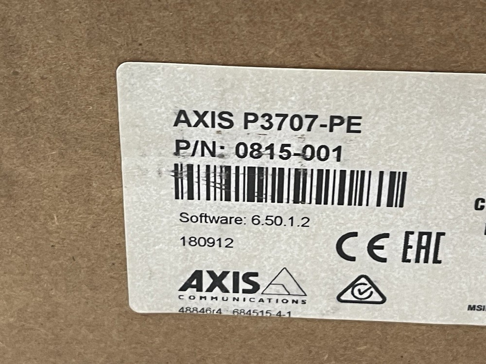 Axis P3707-PE 0815-001 4 X 2MP (1080p) Multi-Sensor Network Camera New Open Box