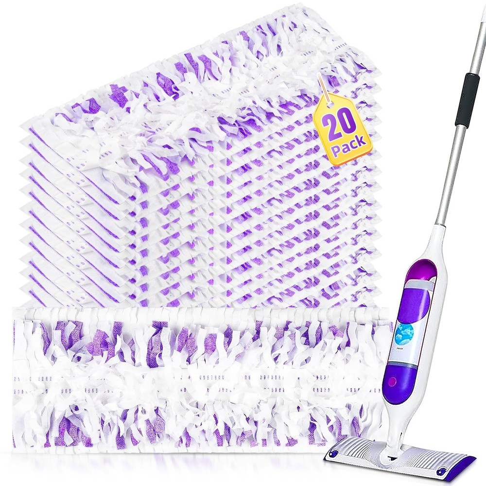 20 Pack Disposable Mopping Pad Refills for PowerMop Multi-Surface Mop Kit, Mu...