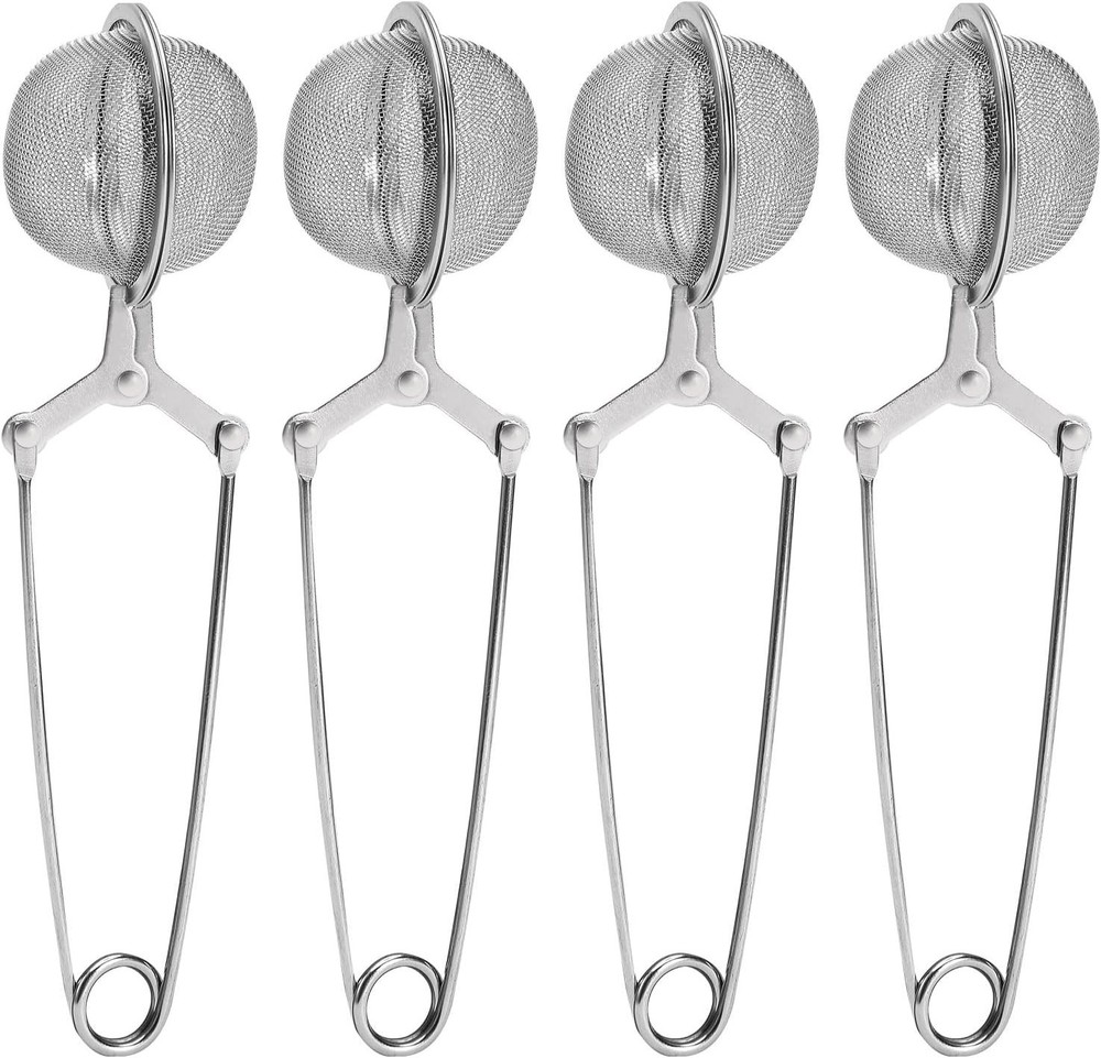 Tea Strainers for Loose Tea, 4 Pack Tea Infuser with Handle Fine Mesh Tea Bal...