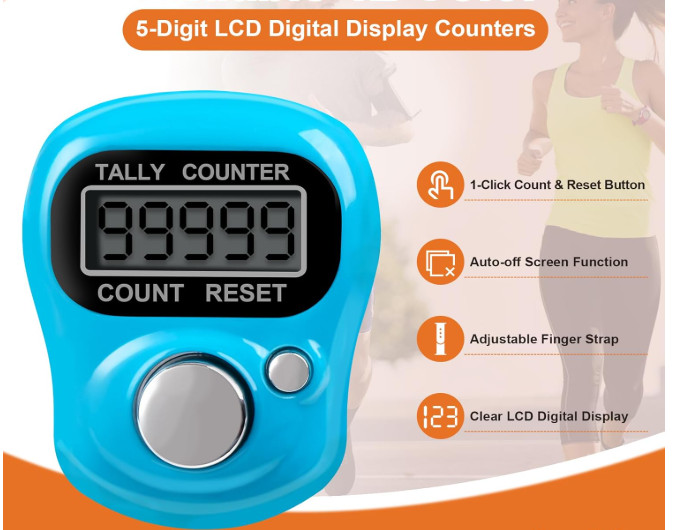 Electronic Finger Counter Resettable 5 Digit LCD Electronic Digital Display Gift