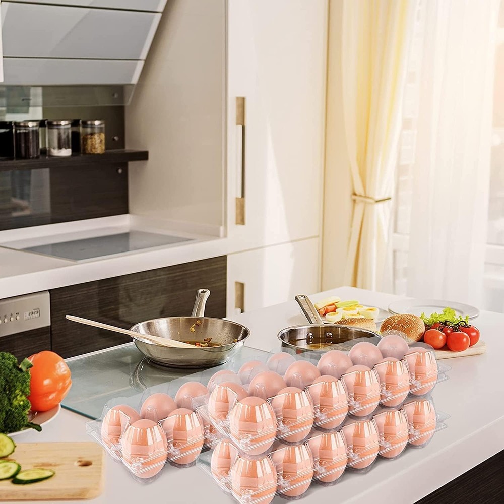 60 Pack Egg Cartons Cheap Bulk One Dozen Clear Empty Egg Cartons for Chicken ...