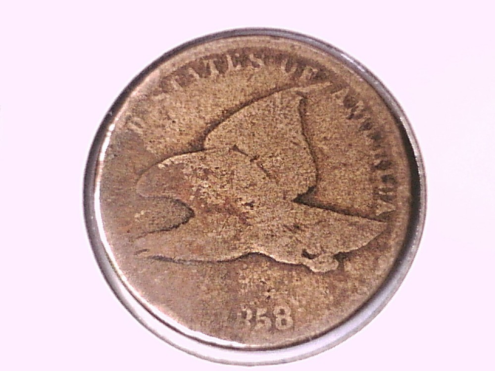 1858 Flying Eagle Cent Genuine Raw Ungraded 00490