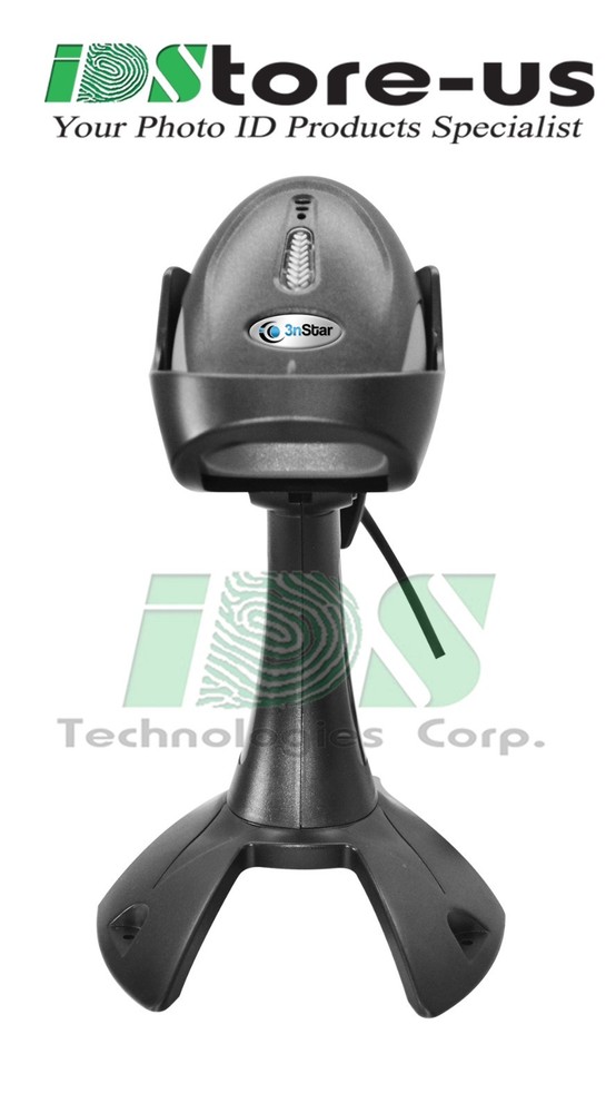 3nStar SC100 Laser Handheld Barcode 1D Scanner with Base and Autosense