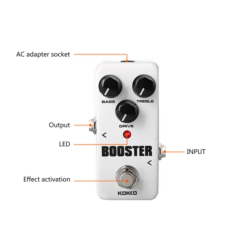 Professional Boost Guitar Effect Pedal,True Bypass Full Metal for Shell