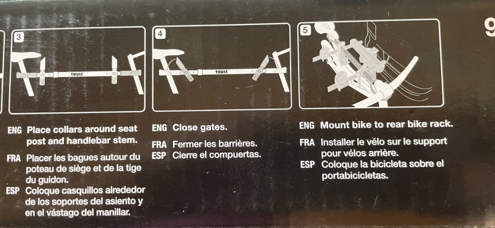 Thule 982XT Frame Adapter - Bicycle Cross Bar
